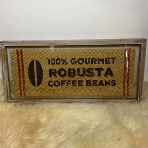 Coffee sign glass with burlap inside ✨